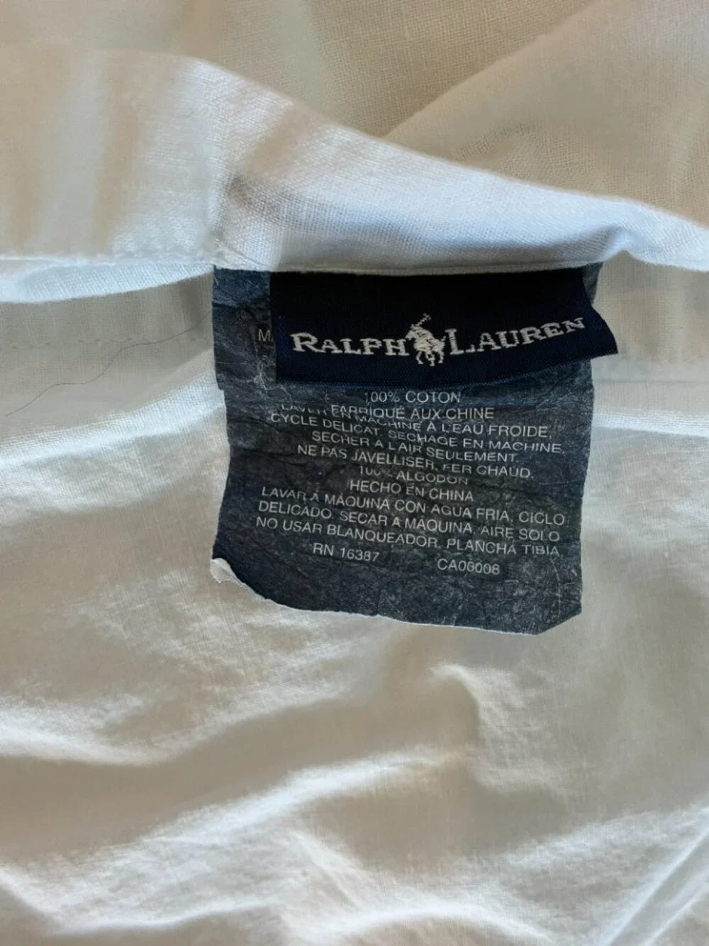 Vintage Ralph Lauren Quilted Euro Pillow Sham Blue Chambray 26x26